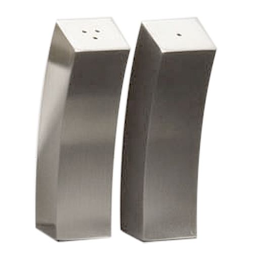 American Metalcraft Angled Rectangular S/S Salt And Pepper Shaker Set