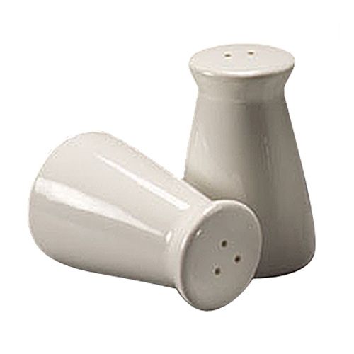 American Metalcraft Tapered White Ceramic Salt / Pepper Shaker Set