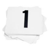Large Plastic Table Numbers, White w/ Black
