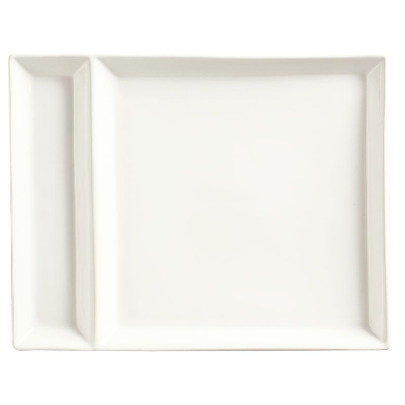 Slate Ultra Bright White Rectangular Cocktail Plate, 9" x 7"