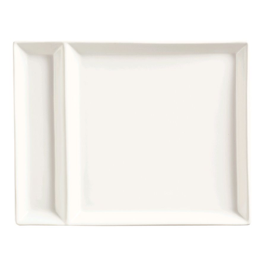 Slate Ultra Bright White Rectangular Cocktail Plate, 9" x 7"