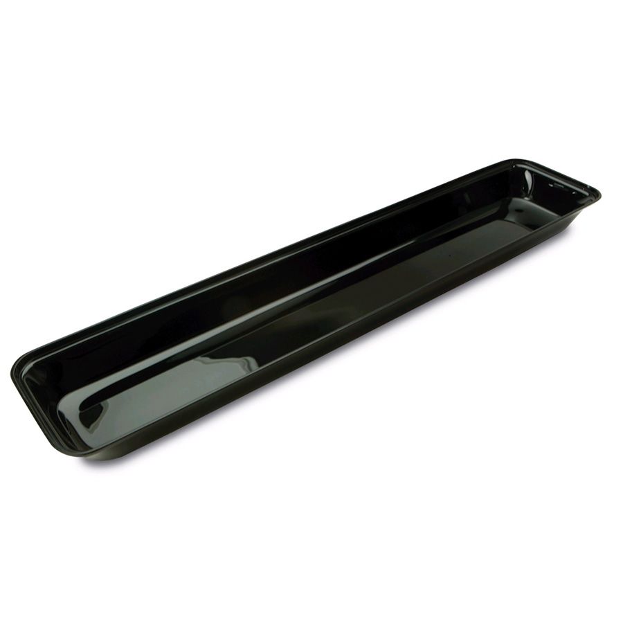 Delfin 30" x 6.5" Black Rectangular Market Bowl