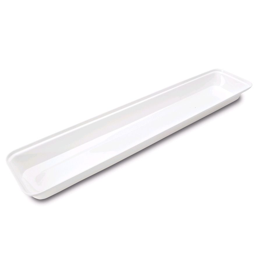 Rectangular Acrylic Display Bowl, White, 5.5 Qt
