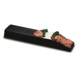 Delfin 30" x 8" Black Rectangular Shaved Meat Riser