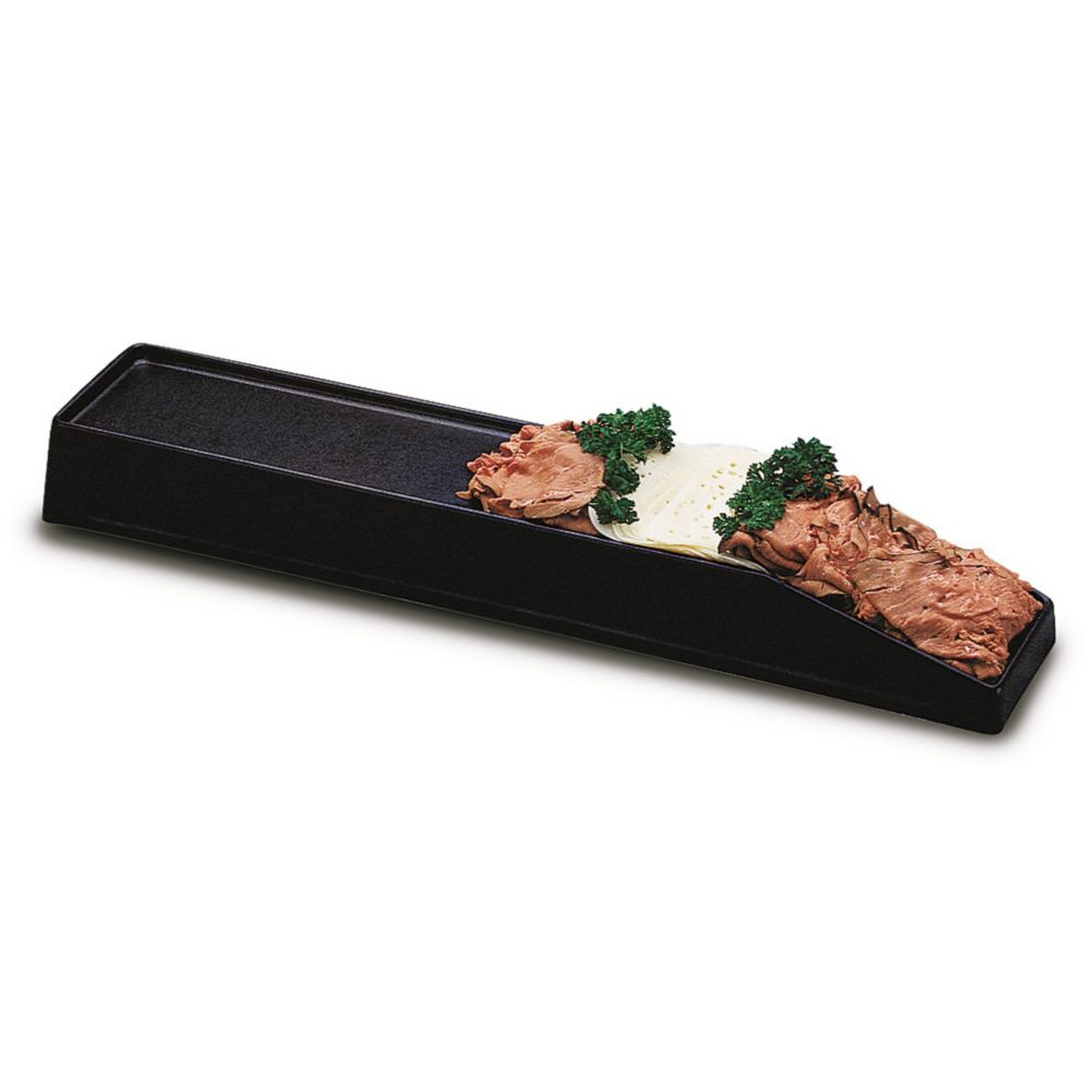 Delfin 30" x 6" Black Rectangular Shaved Meat Riser