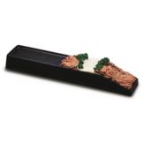 Delfin 30" x 6" Black Rectangular Shaved Meat Riser