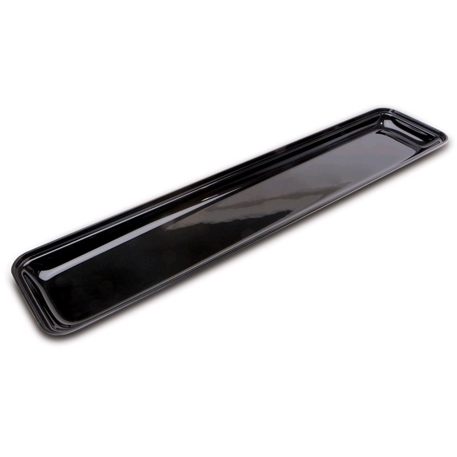 Delfin 30" x 6.5" x 1" Black Rectangular Market Tray
