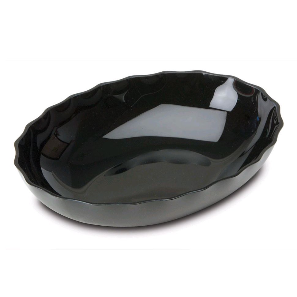 Delfin 3 Qt. Black Oval Scallop Bowl