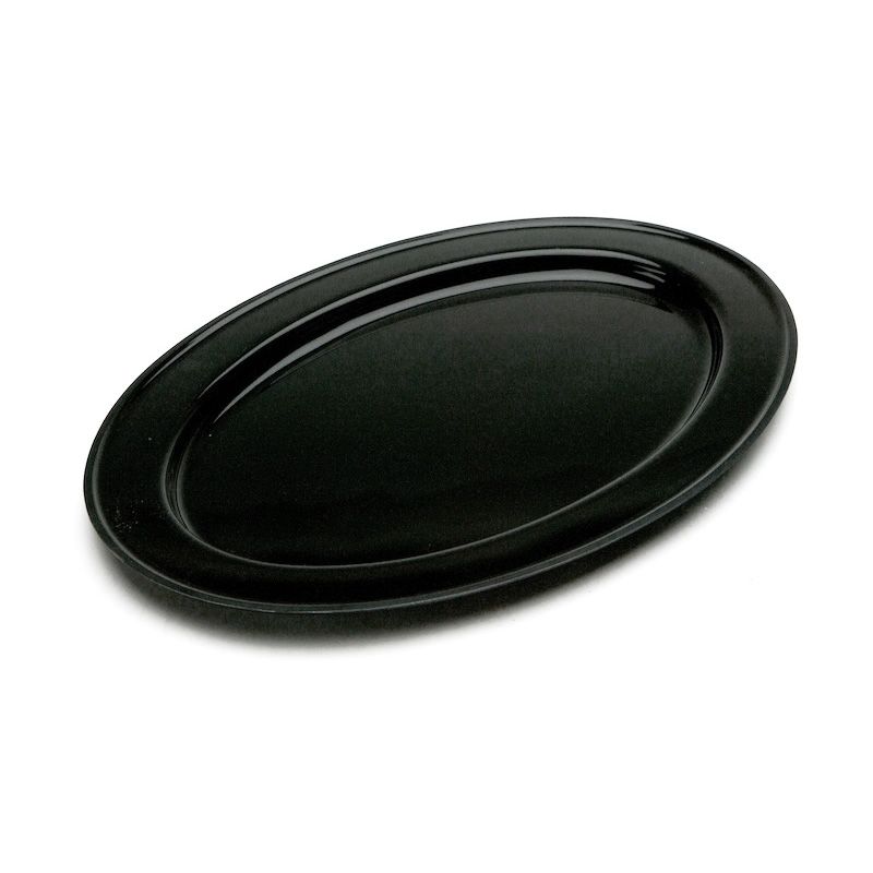 Delfin 17" x 12" Black Element Oval Tray