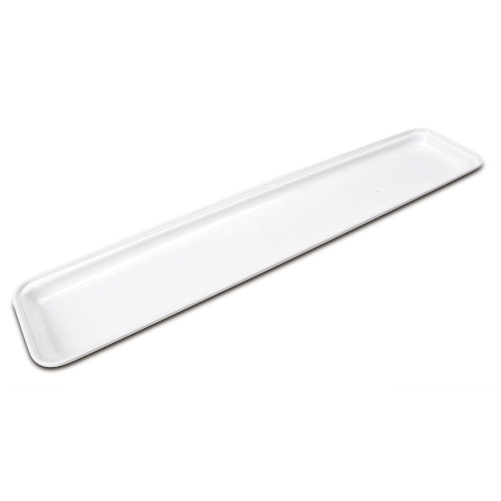 Delfin 30" x 6.5" x 1" White Rectangular Market Tray