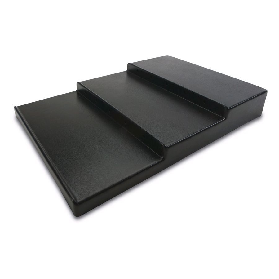 Delfin 24" x 34" x 4.5" Black Three-Tiered Step Riser