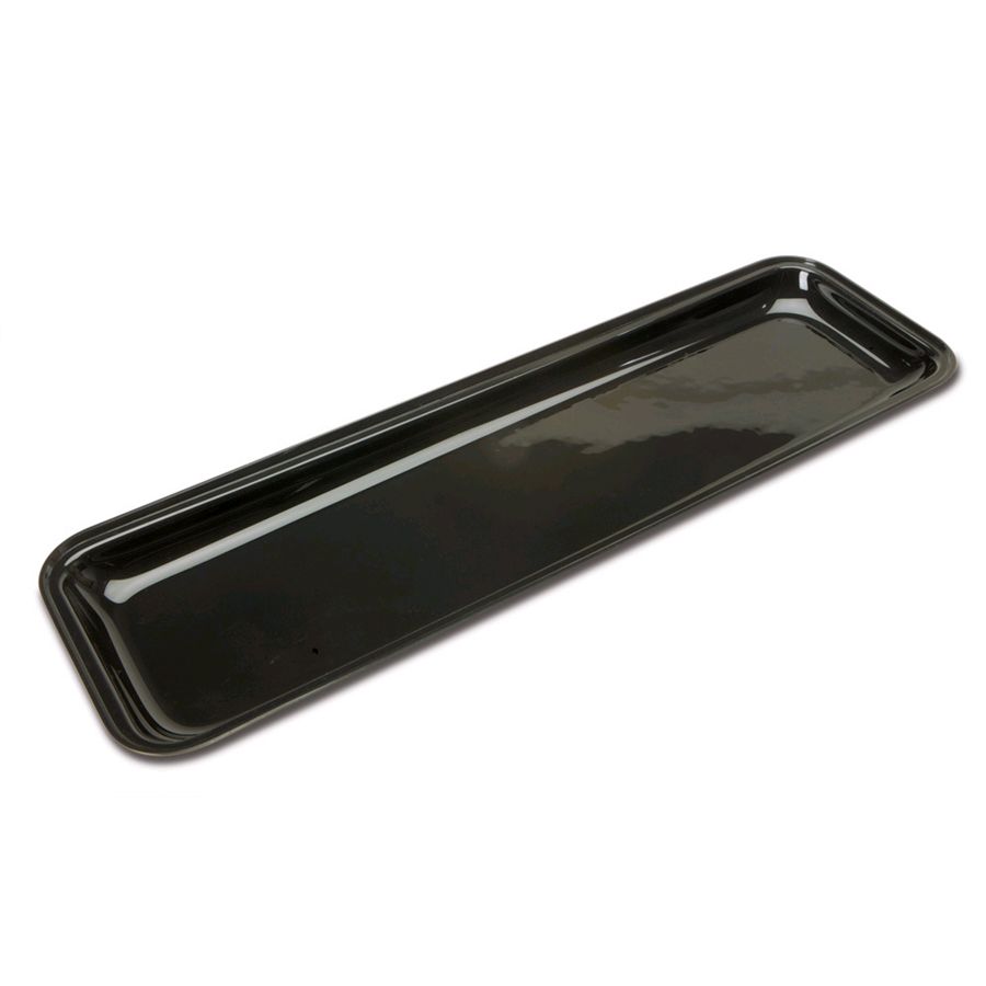 Delfin 19.5" x 6.5" x 1" Black Rectangular Market Tray