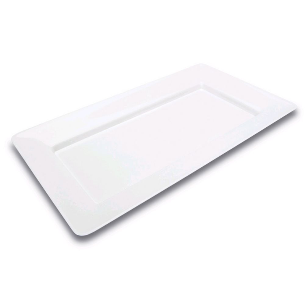 Delfin 21" x 12" White Rectangular Pacific Rim Tray