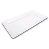 Delfin 21" x 12" White Rectangular Pacific Rim Tray