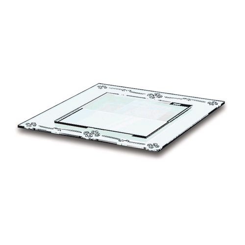Delfin 12" x 12" x 0.75" Green Glass Edge Santa Fe Tray