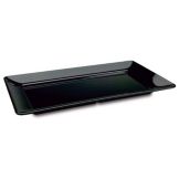 Delfin 21" x 12" x 1.5" Black Rectangular Pacific Rim Tray