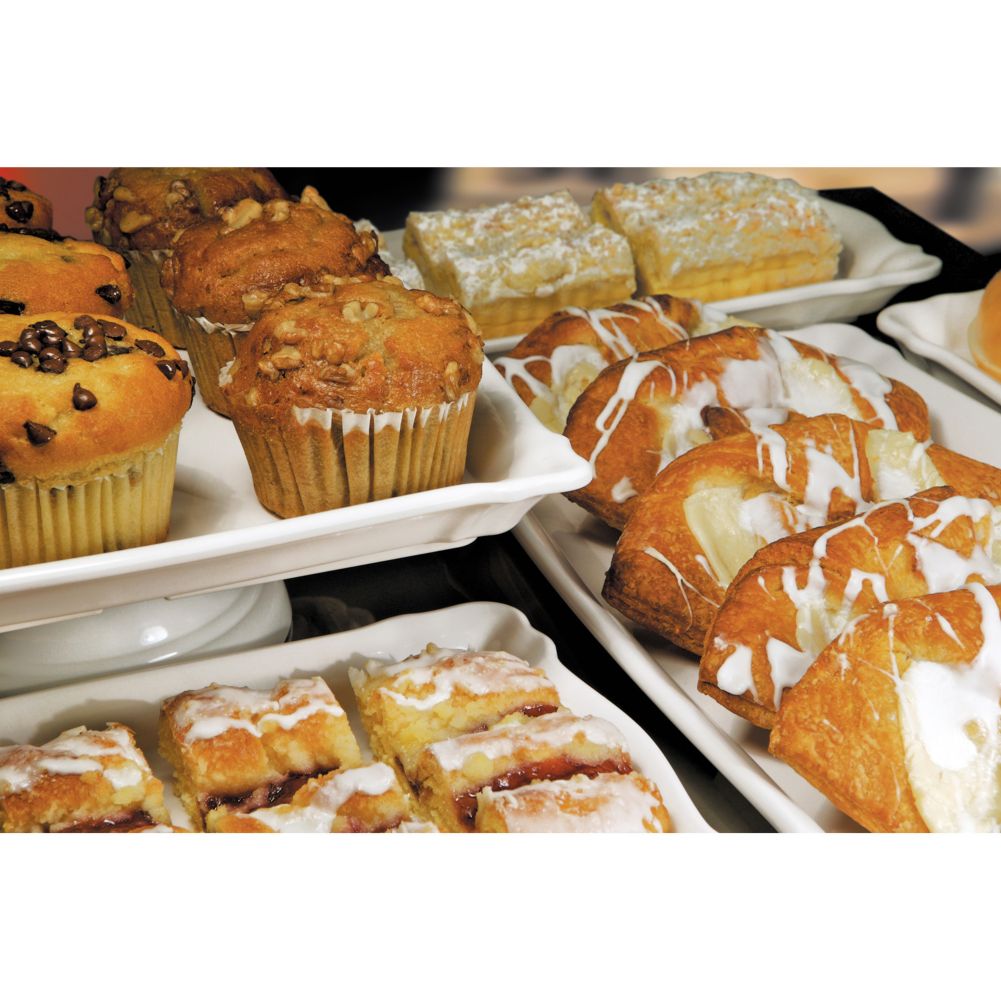 Delfin 17" x 6.5" x 1.2" White Rectangular Cafe Tray