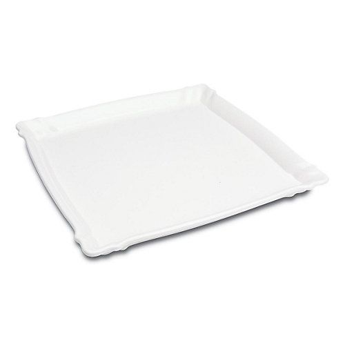 Delfin 15" x 15" x 1.25" White Square Cafe Tray