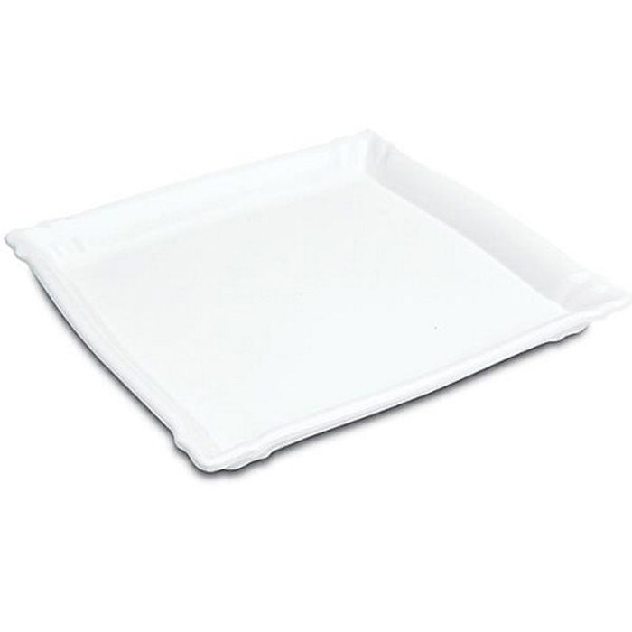 Delfin 13" x 13" x 1.25" White Square Cafe Tray