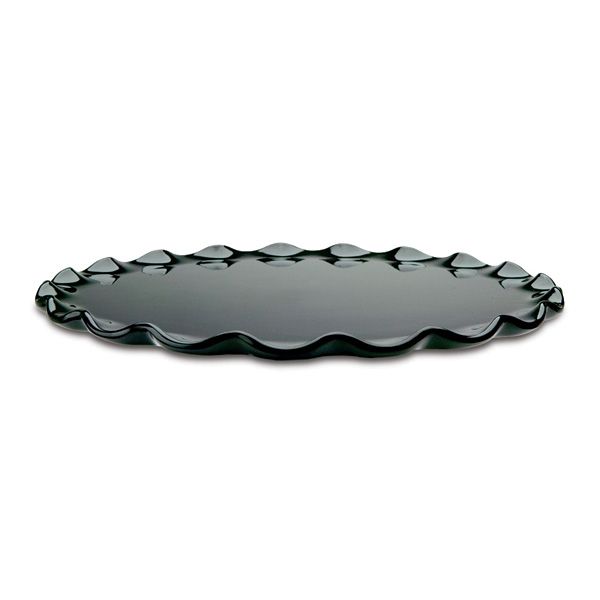 Delfin 11" x 1" Black Round Ruffle Tray