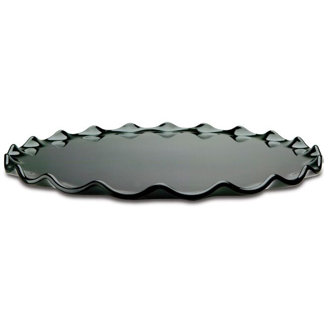 Delfin 13" x 1" Black Round Ruffle Tray