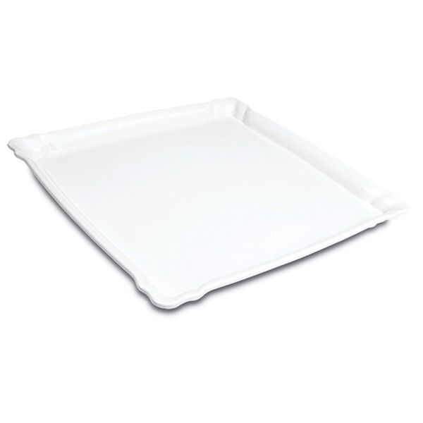 Delfin 11" x 11" x 1.25" White Square Cafe Tray