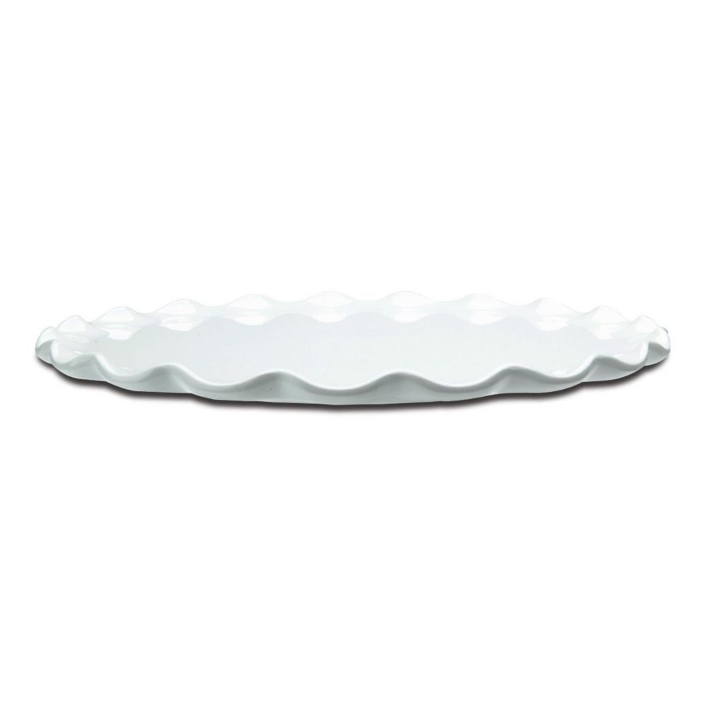 Delfin 13" x 1" White Round Ruffle Tray