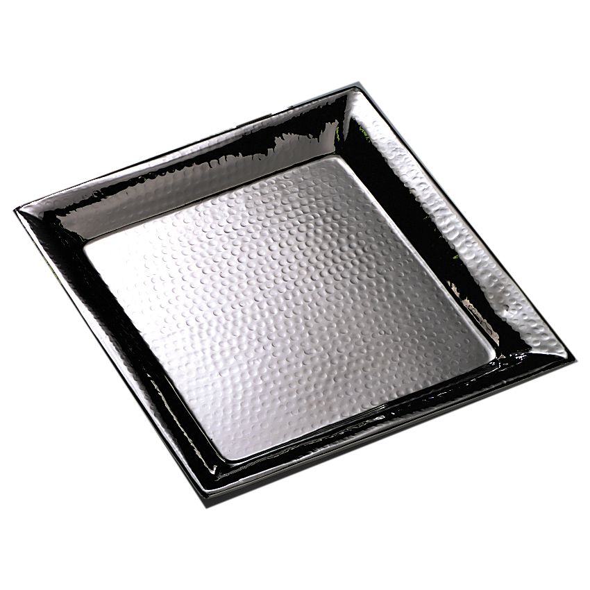American Metalcraft 16" Square Hammered S/S Tray