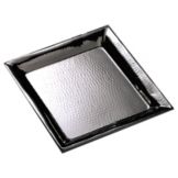 American Metalcraft 16" Square Hammered S/S Tray
