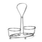 Tablecraft 2-Ring Chrome Plated Dispenser / Condiment Rack