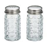 Tablecraft Nostalgia Glass Salt and Pepper Shakers with S/S Tops