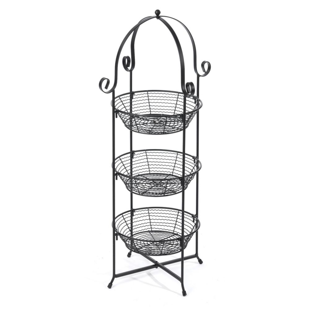 Round 3-Tier Wire Display Basket, 11-1/2" x 30"