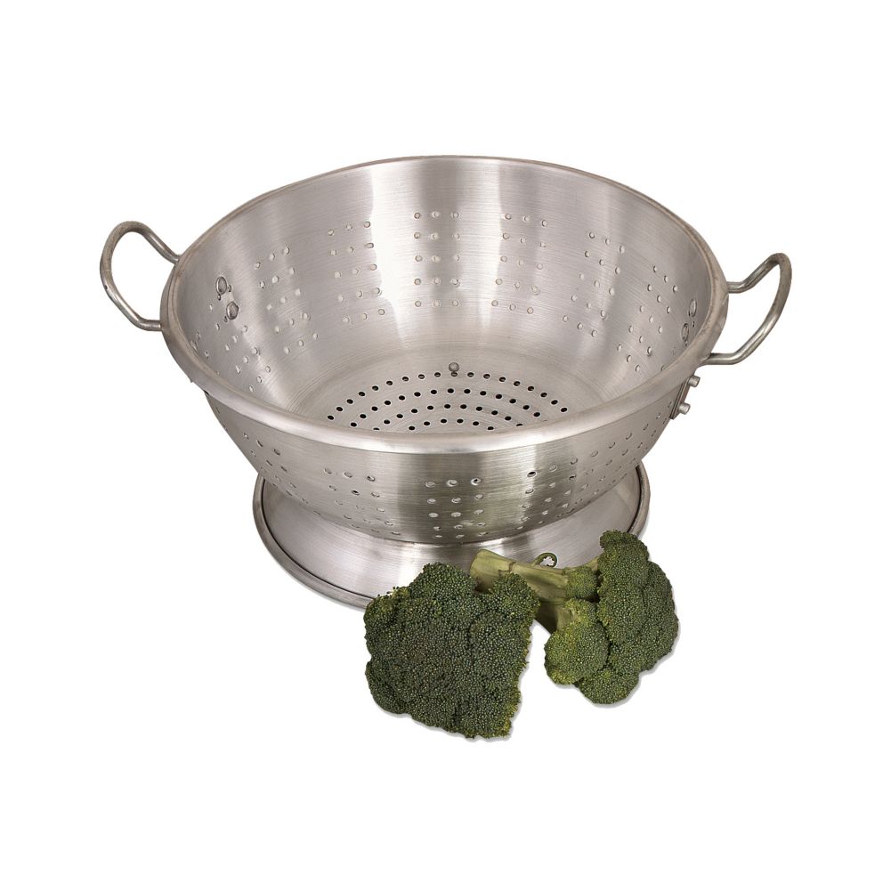 Browne Foodservice HD Aluminum 15.1 Qt Footed Colander