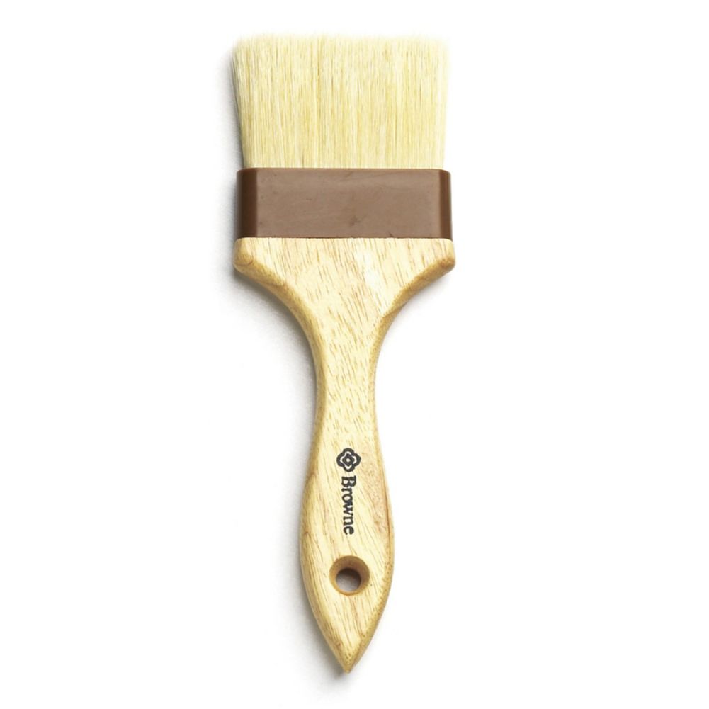 Browne Foodservice Flat 3" Boar Bristle Pastry Brush w/ S/S Band