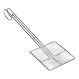 Nickel Plated Fryer Fine Mesh Skimmer, 6x6x13-1/2 Long