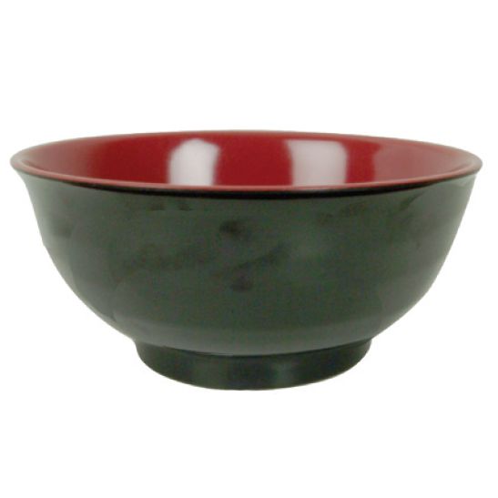 Red & Black Melamine 24 oz Donburi Soba Bowl