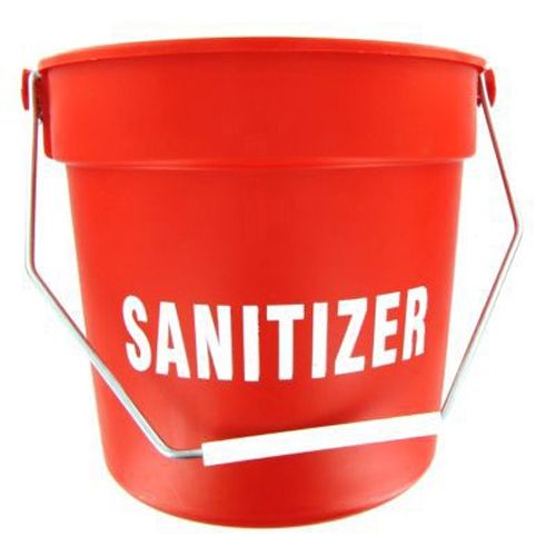 Red Plastic Imprinted 10 Qt Bucket
