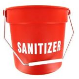 Red Plastic Imprinted 10 Qt Bucket