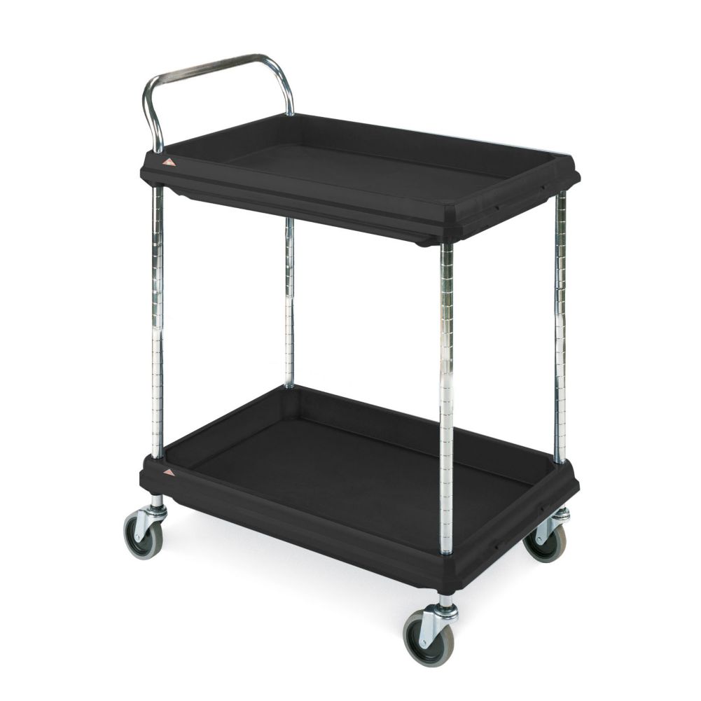 Metro&reg; BC Series Black 27 x 38" Deep 2-Shelf Utility Cart