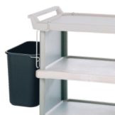 Metro&reg; Black Wastebasket w/ Holder for 2 or 3-Shelf Utility Carts