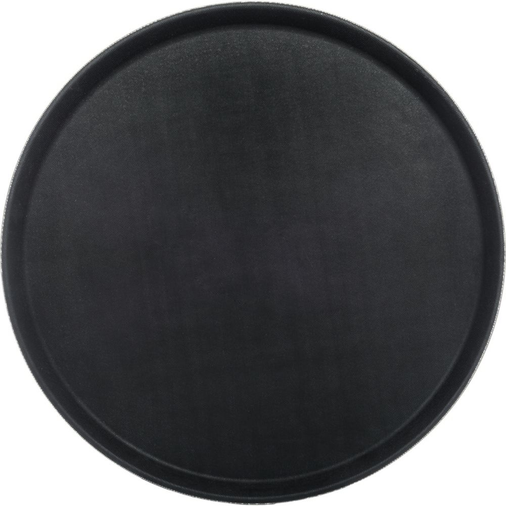 Carlisle Round Griplite&reg; Tray, Black, 16"