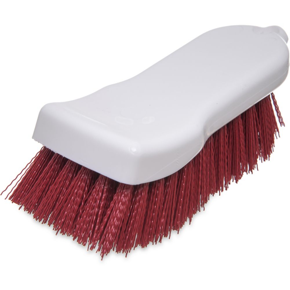 Polyester Hand Scrub Brush, Red, 6"