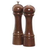 Chef Specialties Walnut 8" Windsor Pepper Mill / Salt Shaker Set