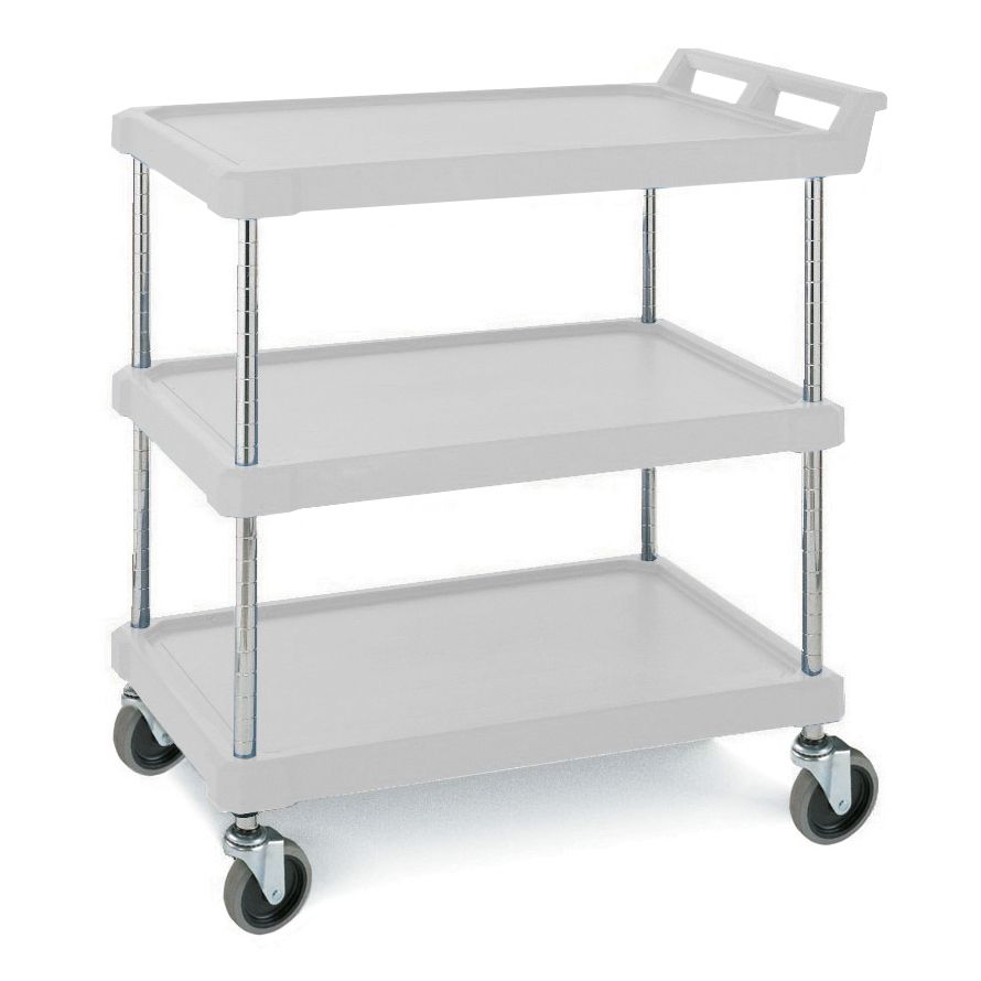 Metro&reg; BC Series Gray 27 x 40" Utility Cart w/ 3-Shelves