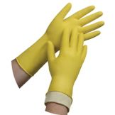 Tradex Ambitex&reg; XL Yellow Flock Lined Latex Gloves