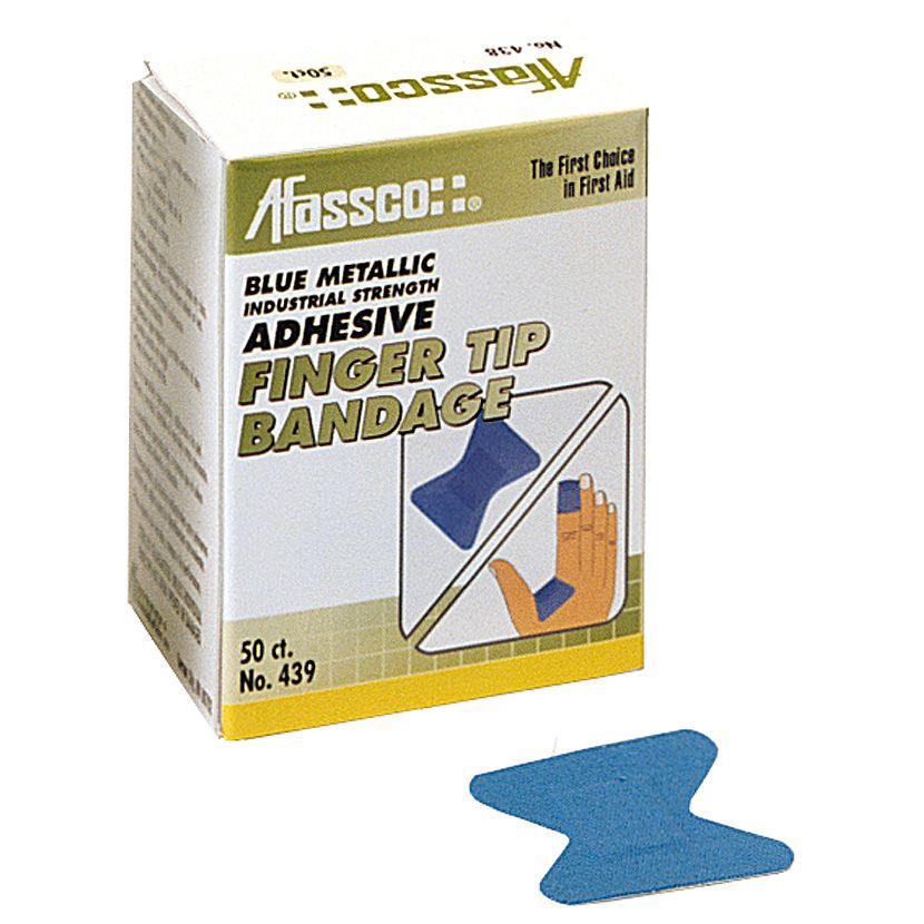 Afassco&reg; Blu Metallic Fingertip Bandage