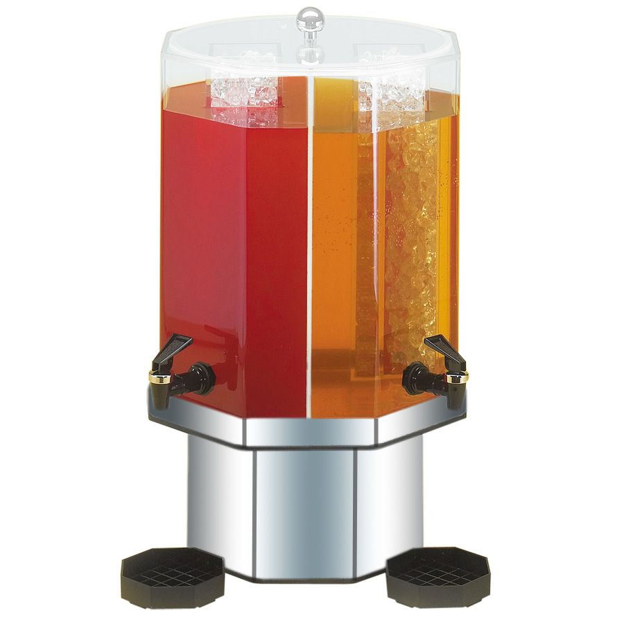 Cal-Mil&reg; 5 Gl. Octagonal Hawaiian Dual Beverage Dispenser