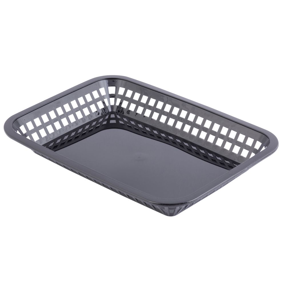 Tablecraft Black 10-3/4" Rectangular Grande Platter Basket