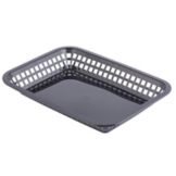 Tablecraft Black 10-3/4" Rectangular Grande Platter Basket
