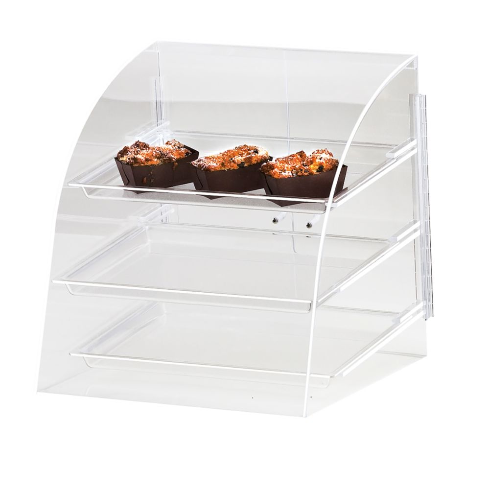 Cal-Mil&reg; Clear Sloped Front 3-Tray Euro Display Case w/ Rear Door